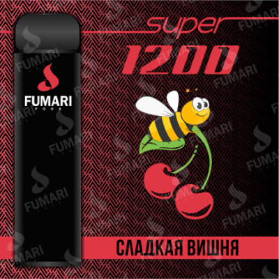 Электронная сигарета Фумари Подс Супер 1200 затяжек Сладкая Вишня (Fumari Pods Super 1500 Sweet Cherry)